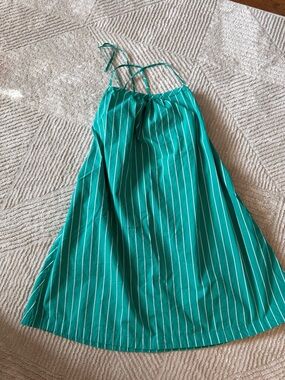 a new day Teal Striped Spaghetti Strap Dress